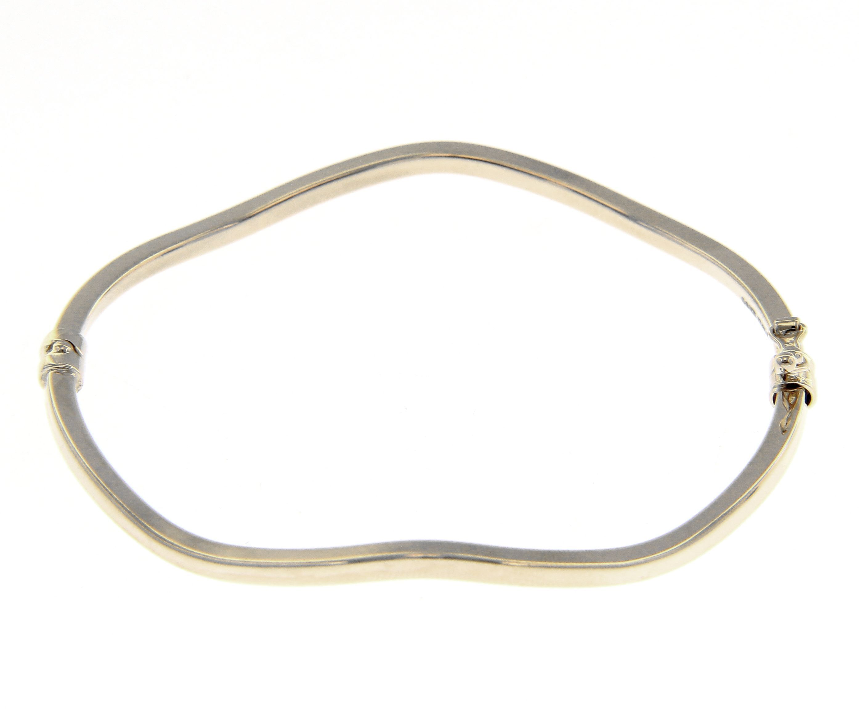 White gold wavy bracelet with clasp k14 (code S226482)